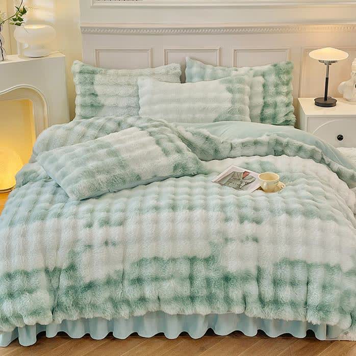 Flauschiges Fleece-Bettbezug-Bettwäscheset (4-teilig)
