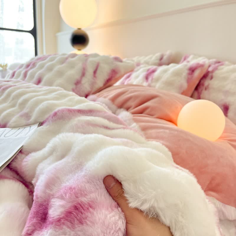 Luxuriöses Winterbettwäscheset aus Plüschfleece (4-teilig)