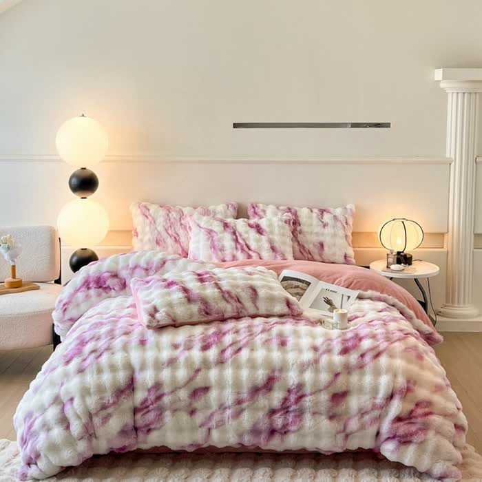 Luxuriöses Winterbettwäscheset aus Plüschfleece (4-teilig)