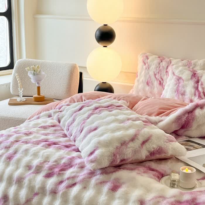 Luxuriöses Winterbettwäscheset aus Plüschfleece (4-teilig)