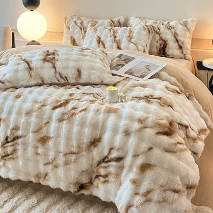 Luxuriöses Winterbettwäscheset aus Plüschfleece (4-teilig)