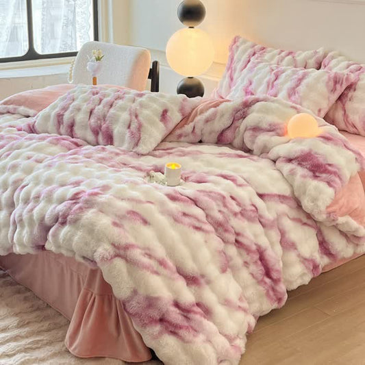 Luxuriöses Winterbettwäscheset aus Plüschfleece (4-teilig)
