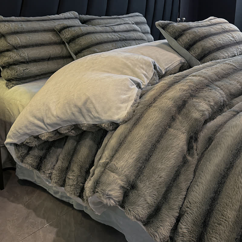 Luxuriöses Vintage-Bettwäscheset aus Plüschfleece (4-teilig) - image 19