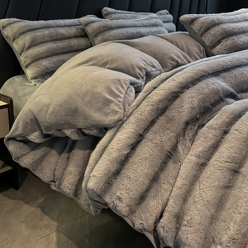 Luxuriöses Vintage-Bettwäscheset aus Plüschfleece (4-teilig) - image 22