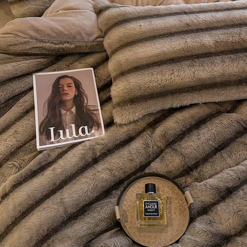 Luxuriöses Vintage-Bettwäscheset aus Plüschfleece (4-teilig) - image 9