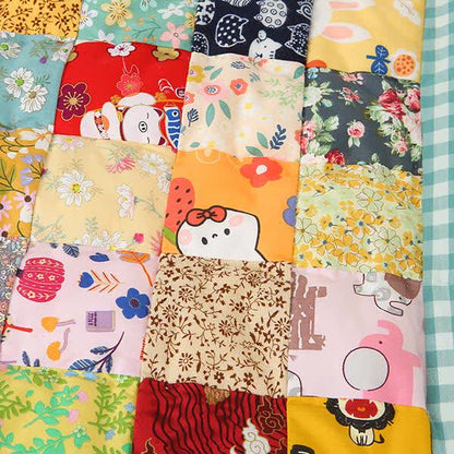 Patchwork-Babydecke aus reiner Baumwolle mit Karomuster