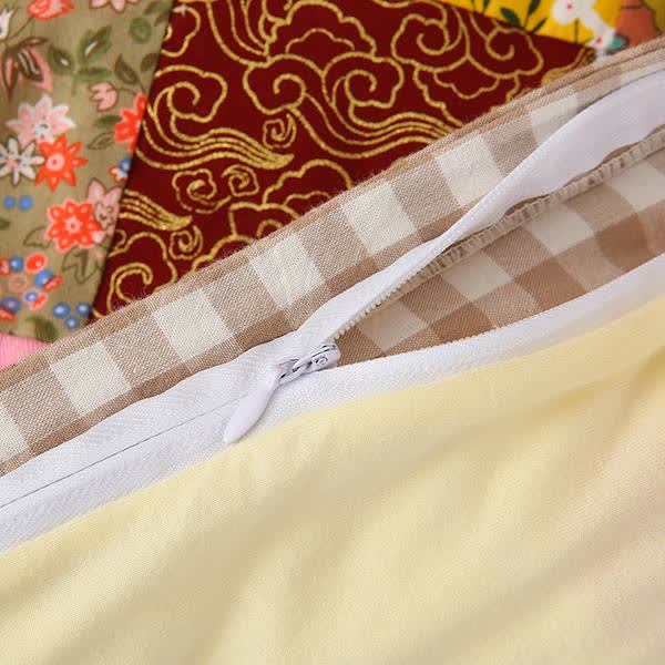 Patchwork-Babydecke aus reiner Baumwolle mit Karomuster