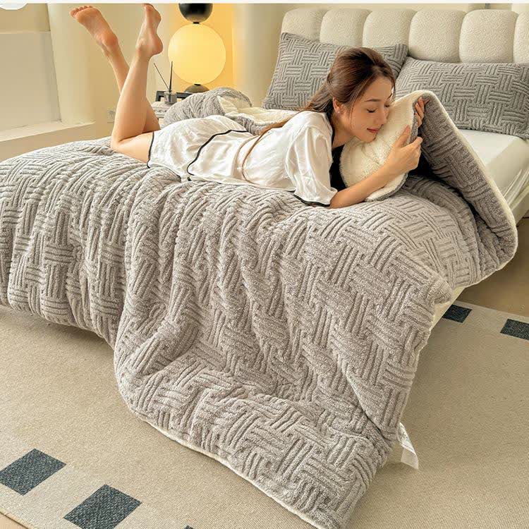 Flauschige Fleece-Decke, dick und warm, für den Winter.