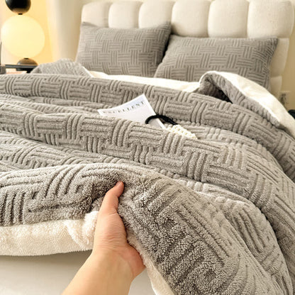 Flauschige Fleece-Decke, dick und warm, für den Winter.