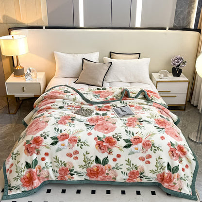 Wendbare Flanelldecke im Blumenstil