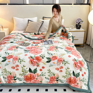 Wendbare Flanelldecke im Blumenstil