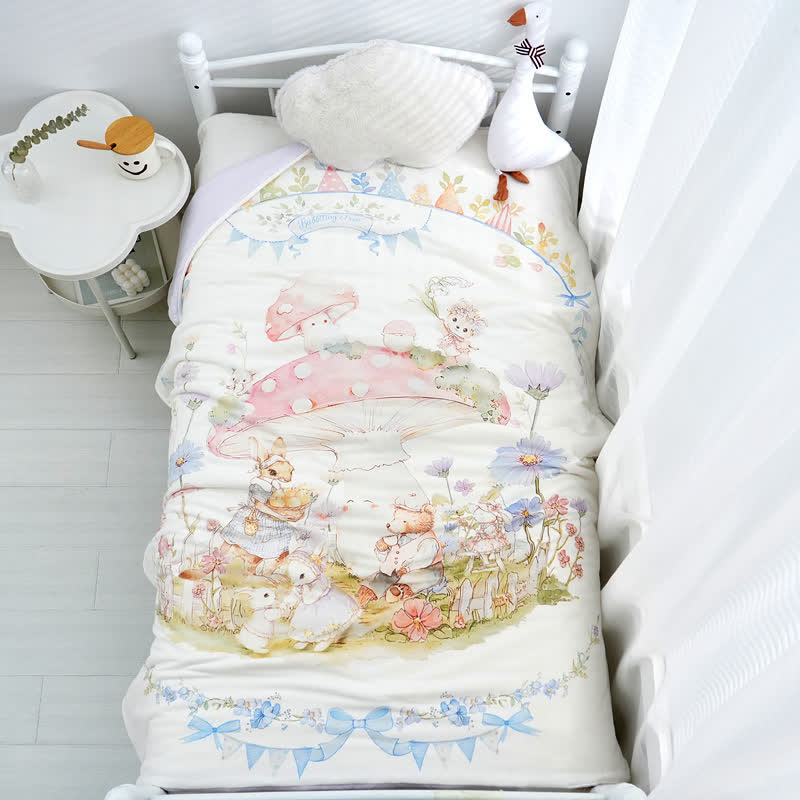 Mushroom Manor Baby-/Kinderdecke aus Baumwolle