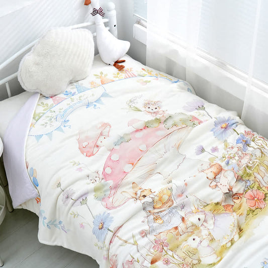 Mushroom Manor Baby-/Kinderdecke aus Baumwolle