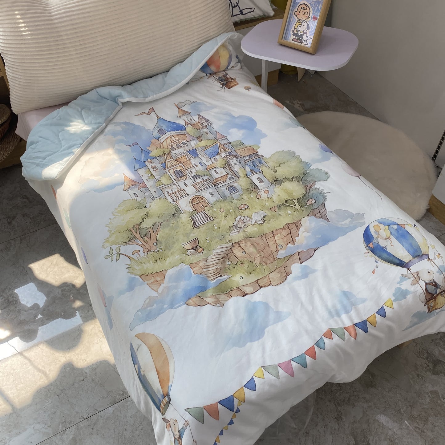 Babydecke aus Baumwolle mit Schloss im Wunderland-Stil