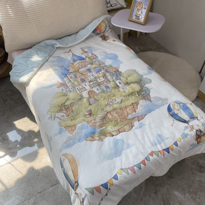 Babydecke aus Baumwolle mit Schloss im Wunderland-Stil