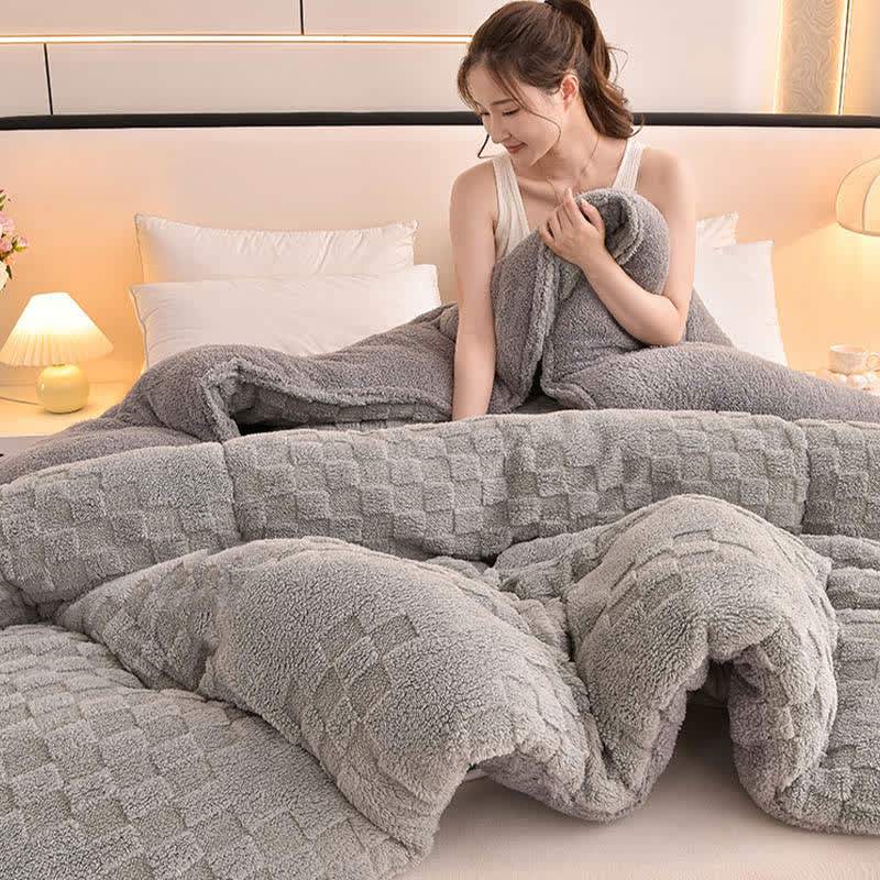 Warme Winter-Sherpa-Decke mit Steppkern - image 2