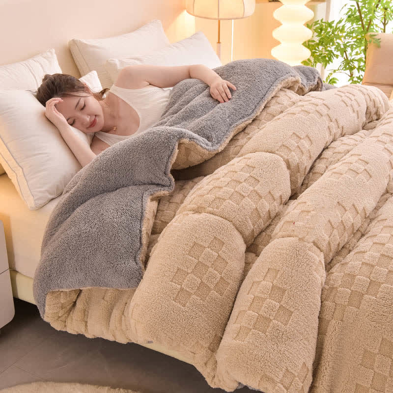 Warme Winter-Sherpa-Decke mit Steppkern - image 8