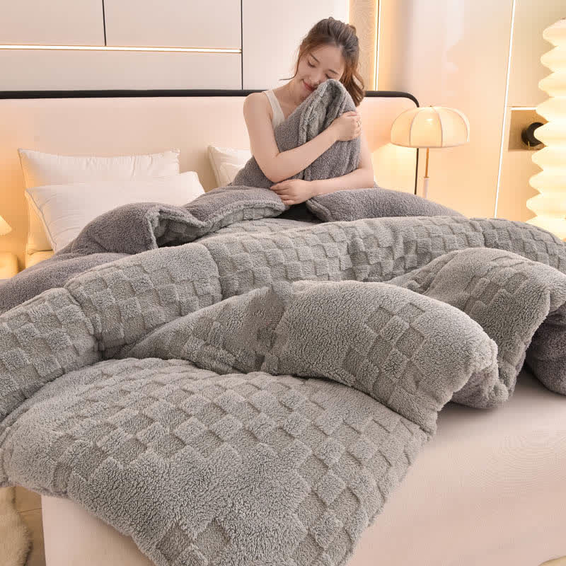 Warme Winter-Sherpa-Decke mit Steppkern - image 3