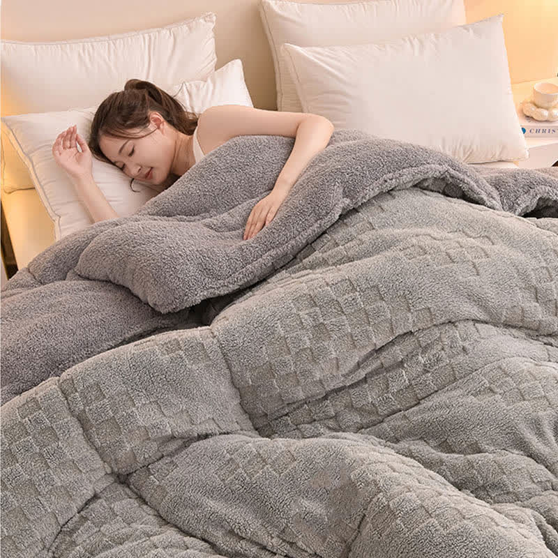 Warme Winter-Sherpa-Decke mit Steppkern - image 0