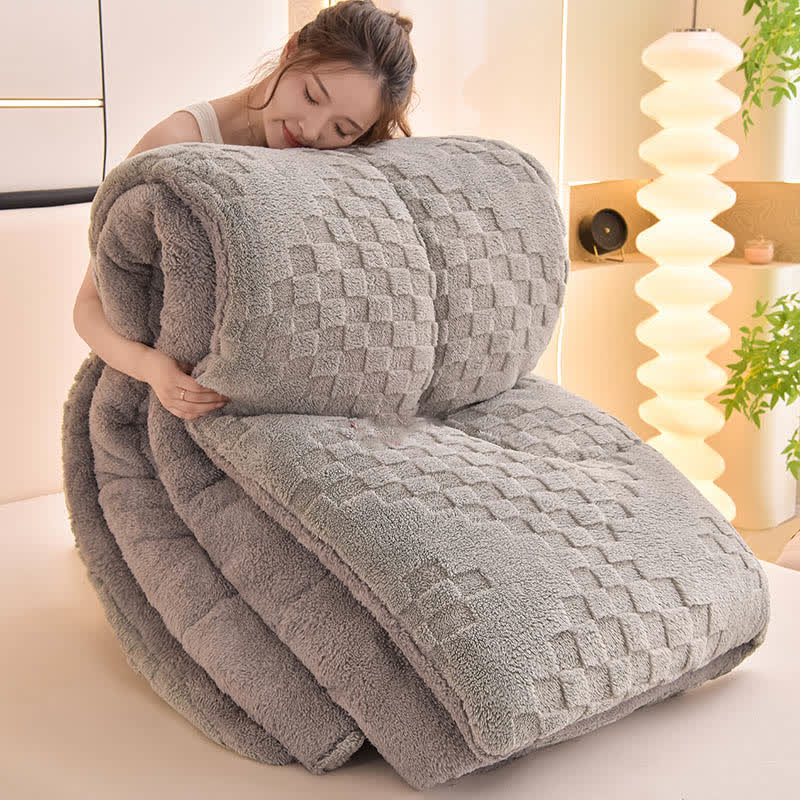 Warme Winter-Sherpa-Decke mit Steppkern - Grau - 220 cm x 240 cm - image 6