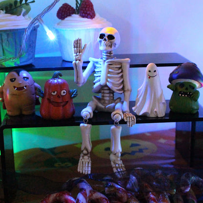 Halloween Skelett-Ornament aus Kunstharz mit winkender Hand