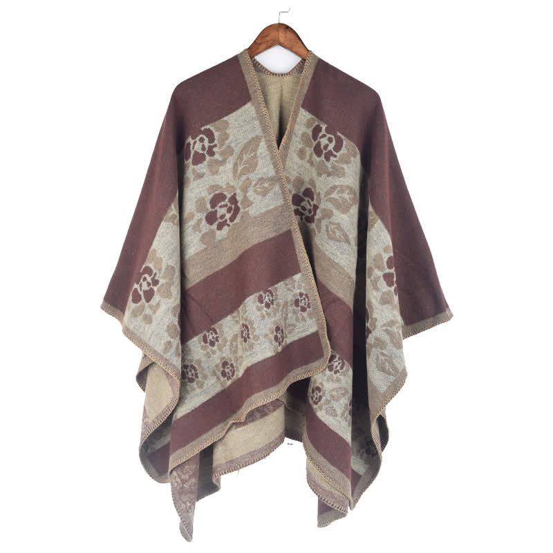 Jacquard-Blumen-Acryl-Schalcape