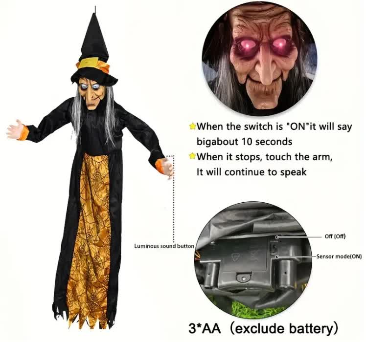 Halloween Hexengeist leuchtendes Soundspielzeug