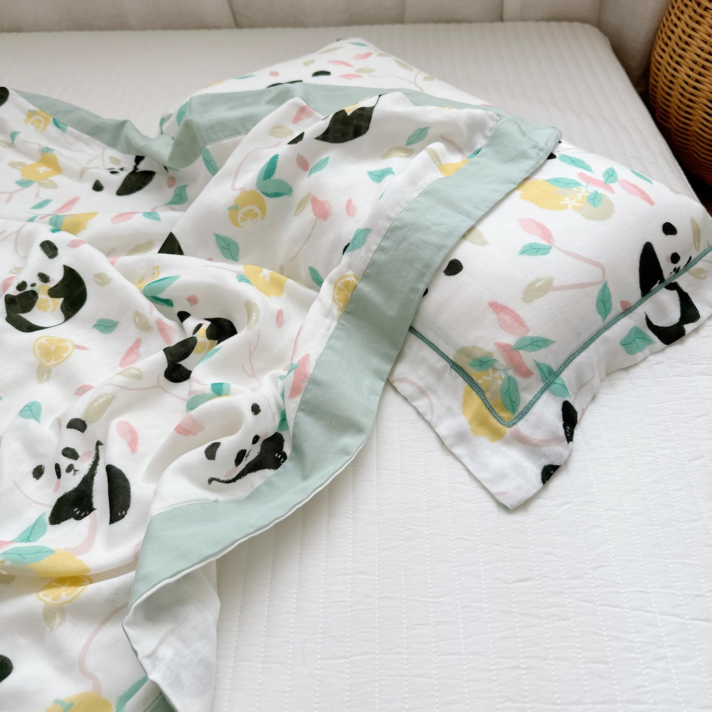 Panda-Steppdecke aus Bambusfaser für Babys und Kleinkinder
