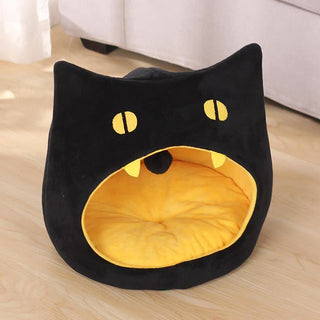 Halloween Schwarzes Katzen-warmes Haustierbett