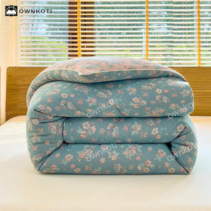 Jacquard Refresh Baumwollsteppdecke mit Blumenmuster