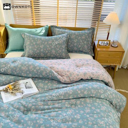 Jacquard Refresh Baumwollsteppdecke mit Blumenmuster