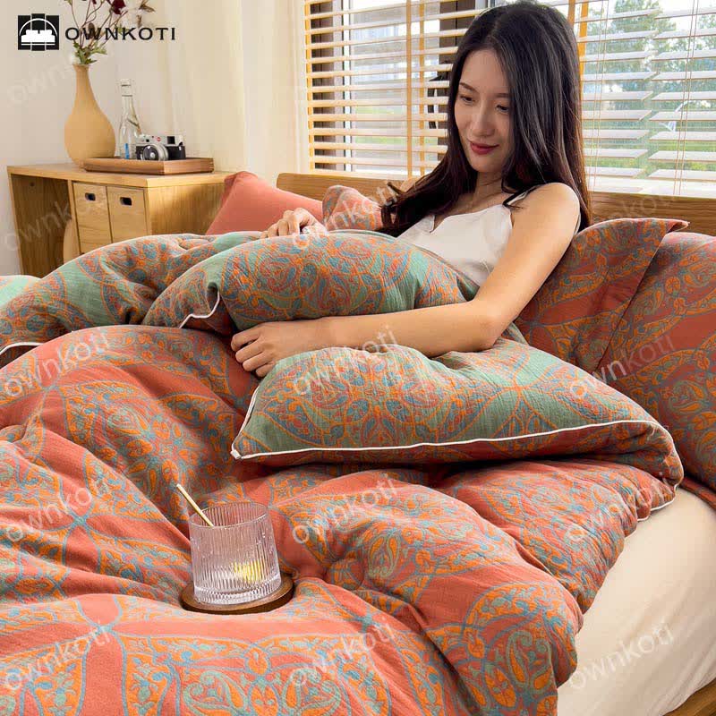 Jacquard-Steppdecke aus luxuriöser, warmer und weicher Baumwolle