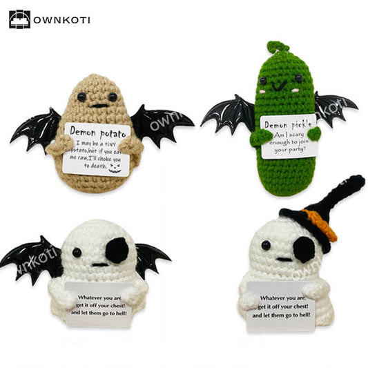 Halloween Geflügeltes Geister-Häkelornament