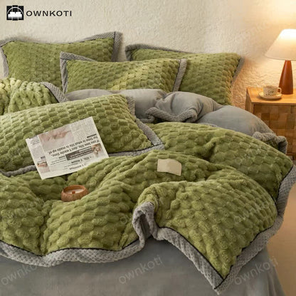 Weiches Flanell-Bettbezug-Bettwäscheset (4-teilig)