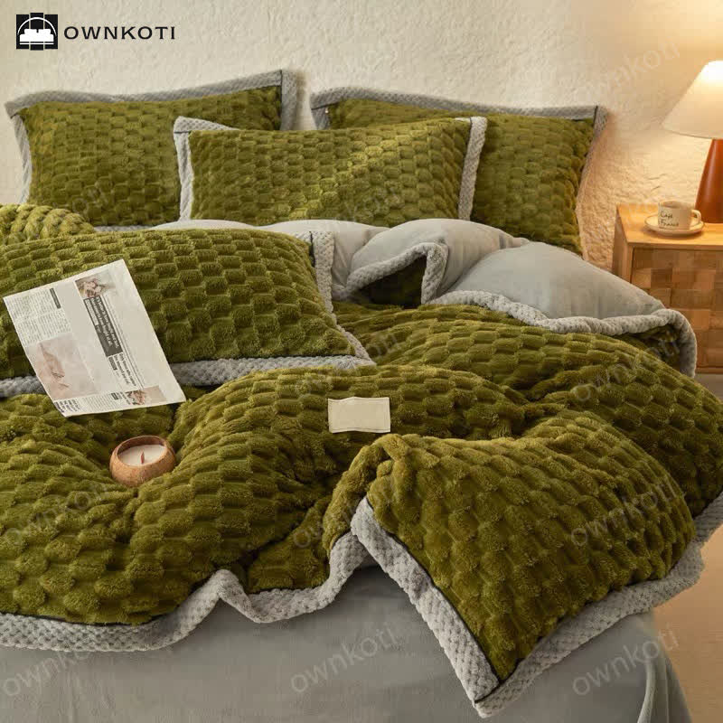 Weiches Flanell-Bettbezug-Bettwäscheset (4-teilig)