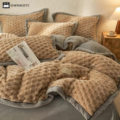 Weiches Flanell-Bettbezug-Bettwäscheset (4-teilig)