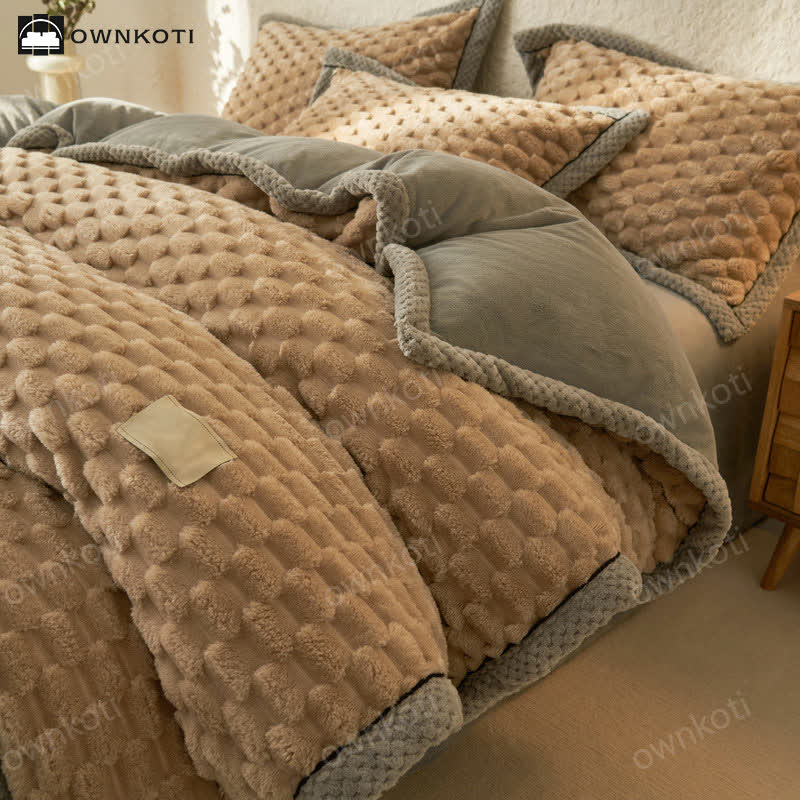 Weiches Flanell-Bettbezug-Bettwäscheset (4-teilig)
