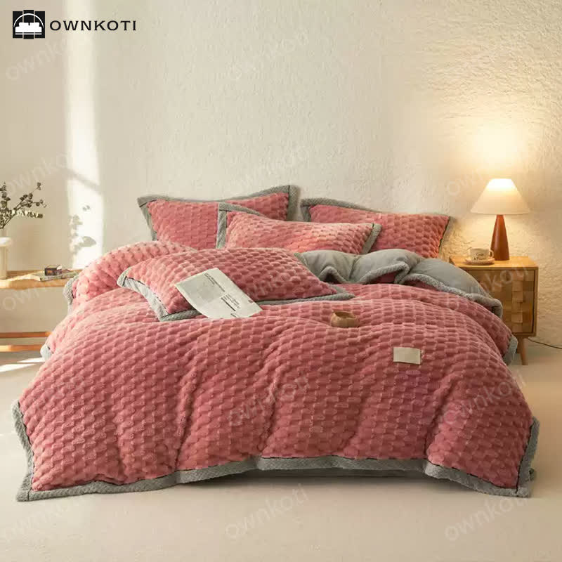 Weiches Flanell-Bettbezug-Bettwäscheset (4-teilig)