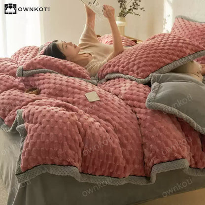 Weiches Flanell-Bettbezug-Bettwäscheset (4-teilig)