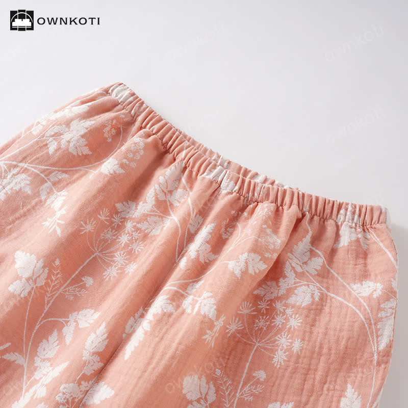 Jacquard-Pyjama-Set aus reiner, garngefärbter Baumwolle