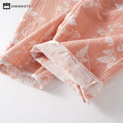 Jacquard-Pyjama-Set aus reiner, garngefärbter Baumwolle