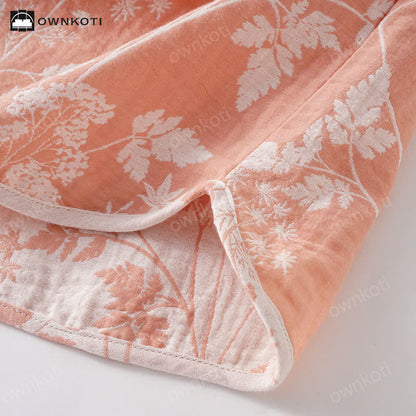 Jacquard-Pyjama-Set aus reiner, garngefärbter Baumwolle