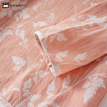 Jacquard-Pyjama-Set aus reiner, garngefärbter Baumwolle