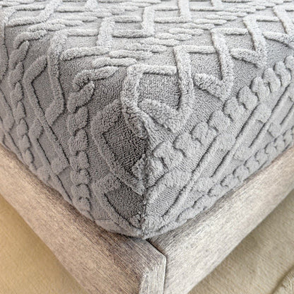 Einfarbiges Spannbettlaken aus Fleece mit Rautenstruktur
