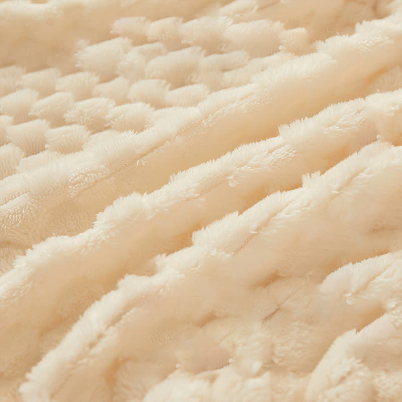 Warmes, einfarbiges Fleece-Spannbettlaken