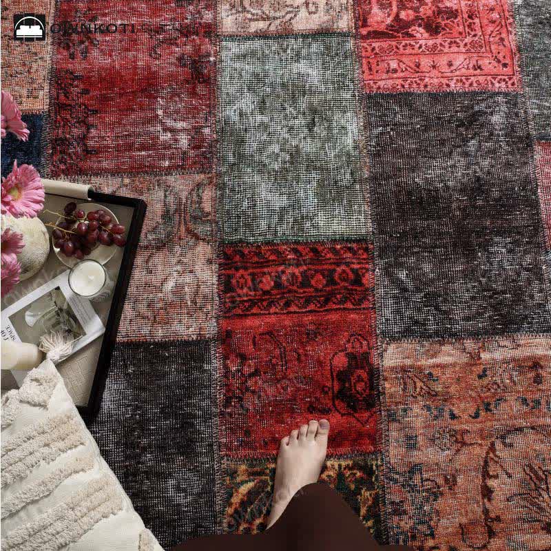 Rutschfester Vintage-Patchwork-Teppich