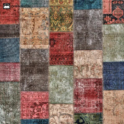 Rutschfester Vintage-Patchwork-Teppich