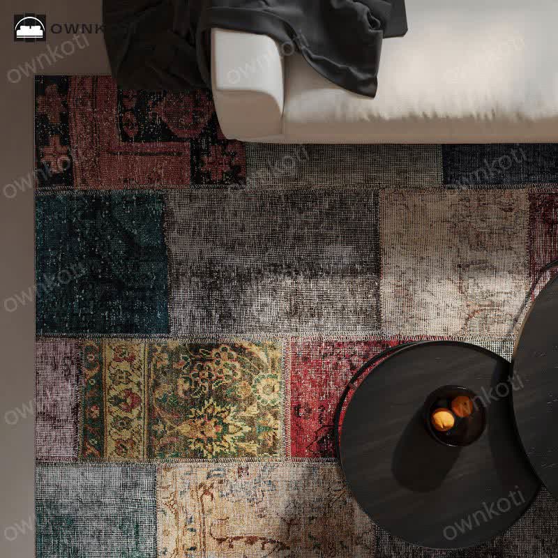 Rutschfester Vintage-Patchwork-Teppich