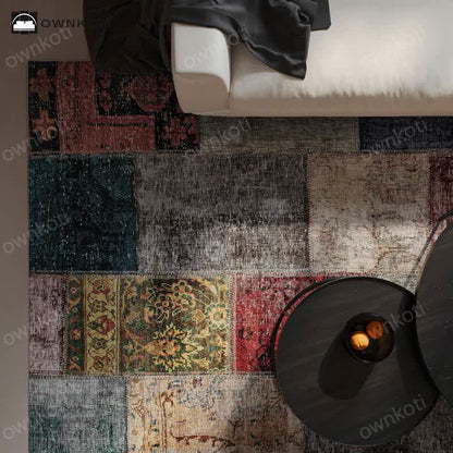 Rutschfester Vintage-Patchwork-Teppich