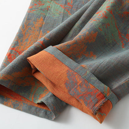 Langärmliges Jacquard-Pyjama-Set aus Baumwollgaze